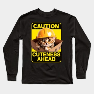 American Shorthair Cat Wearing Hardhat Long Sleeve T-Shirt